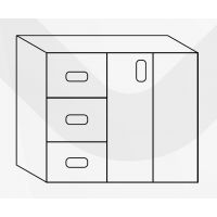 GO!PACK - NEVADA Komoda 0012 | Szafka + 3 szuflady po lewej stronie
