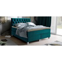 PMW - GALI Łóżko kontynentalne z pojemnikiem | 160x200 | Wysokość zagłówka 120 cm | Materac Komfort | Topper HR