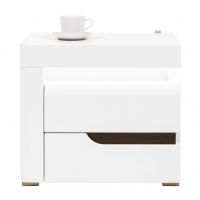 LIVEO - IRMA Szafka nocna lewa IM17 Biały połysk