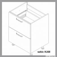 KAM - KAMMONO Szafka DSS.../2PŁ | MN 60-90 | Dolna do płyty grzewczej | 2 szuflady | Front frezowany