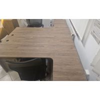 AMS Meble Biurowe - WOOD Biurko kształtowe BW9/n Na Stelażu Płytowym | 190x100/70/53x76 cm | 1-osobowe | Wolnostojące DOSTĘPNE OD RĘKI