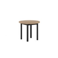 FURNITEX - ST24-FX (80) Stół okrągły | dąb złoty craft/czarny | Fi80