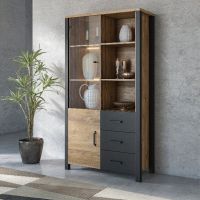 HELVETIA MEBLE WIERUSZÓW - OLIN Witryna 24ABJC13 | 2 drzwi 3 szuflady