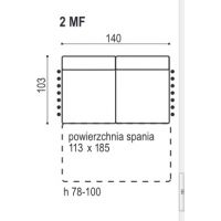 Sofalive - NAPO SOFA 2 - OS. MODUŁOWA BEZ BOKÓW Z FUNKCJĄ SPANIA - 2MF