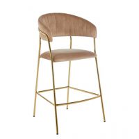 FURNITEX - H3-FX Hoker | Velvet | Cappuccino | Nogi złote