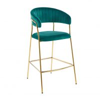 FURNITEX - H3-FX Hoker | Velvet | Zielony | Nogi złote