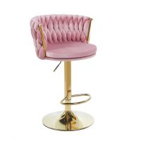FURNITEX - H4-FX Hoker | Velvet | Różowy | Stelaż złoty