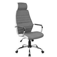 FURNITEX - QZY-41H Fotel obrotowy | Szaro/biały