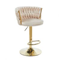 FURNITEX - H4-FX Hoker | Velvet | Beżowy | Stelaż złoty