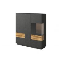 HELVETIA MEBLE WIERUSZÓW - SILKE TYP 46 Komoda wysoka 3 drzwi (1xszkło)