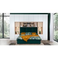 NEW ELEGANCE - NEW ELEGANCE SLEEP VARIA Zestaw | Baza 140 z stolikami | Szafa 45 szuflady | Szafa 45 wieszaki | Boki maskujące | Oświetlenie led