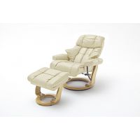 MC AKCENT - CALGARY XXL Fotel Relax | Krem | Stelaż Naturalny | 64038CN5