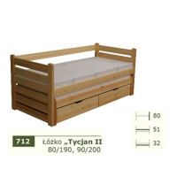 PANKAU - Łóżko parterowe Tycjan II bez materaca piankowego (spanie 90/200)