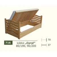 PANKAU - Łóżko parterowe Cyryl bez materaca piankowego (spanie 80/190)