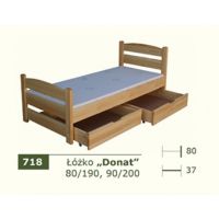 PANKAU - Łóżko parterowe Donat bez materaca piankowego (spanie 80/190)