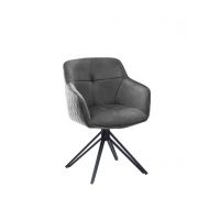 MC AKCENT - EMMA Krzesło | Nogi skośne | Obrót siedziska | Tkanina optyka welur Szary | 62-101-CO | 4 sztuki | DOSTĘPNE OD RĘKI