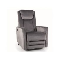 SIGNAL - ADONIS Velvet Fotel rozkładany elektrycznie | Tkanina | Szary Bluvel 14 | z MR