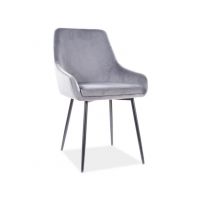 SIGNAL - ALBI Krzesło Velvet | Tkanina | Szary 72 | 2 sztuki | DOSTĘPNE OD RĘKI