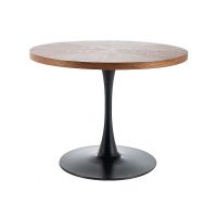 SIGNAL - AMADEO Stół okrągły 100x76 | Orzech | Czarny mat