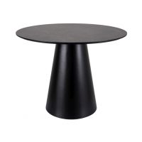 SIGNAL - ANGEL Stół fi 100cm | Szary efekt marmuru | Czarny