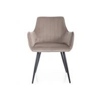 SIGNAL - APPLE Velvet Krzesło | Tkanina Bluvel 40 Ciemny beż | Stelaż Czarny mat | 2 sztuki | DOSTĘPNE OD RĘKI