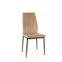 SIGNAL - ATOM Velvet Krzesło | Bluvel 28 Beż | Stelaż Czarny mat