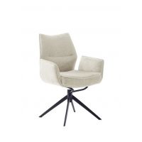 MC AKCENT - ASSENTO A Krzesło z podłokietnikiem | Tkanina krem | Stelaż lakier czarny mat | Obrót siedziska | ASAA62CR | ASGE14SM