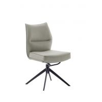 MC AKCENT - ASSENTO A Krzesło | Skóra krem | Stelaż lakier czarny mat | Obrót siedziska | ASAS20CR | ASGE14SM