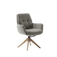 MC AKCENT - ASSENTO C Krzesło z podłokietnikami | Tkanina cappuccino | Stelaż dąb lity lakier | Obrót siedziska | ASCA62CX | ASGE24HL