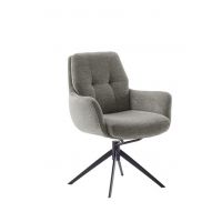 MC AKCENT - ASSENTO C Krzesło z podłokietnikami | Tkanian cappuccino | Stelaż lakier czarny mat | Obrót siedziska | ASCA62CX | ASGE14SM