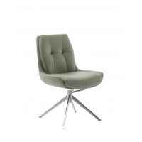 MC AKCENT - ASSENTO C Krzesło | Skóra krem | Stelaż stal szlachetna szczotkowana | Obrót siedziska | ASCS20CR | ASGE14EG