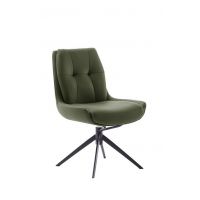 MC AKCENT - ASSENTO C Krzesło | Skóra oliwka | Stelaż lakier czarny mat | Obrót siedziska | ASCS20OL | ASGE14SM