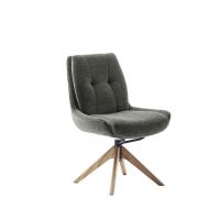 MC AKCENT - ASSENTO C Krzesło | Tkanian oliwka | Stelaż dąb lity lakier | Obrót siedziska | ASCS62OL | ASGE24HL