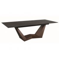 SIGNAL - BONUCCI CERAMIC Stół 98x200-250x76h | Ceramika NERO GRECO | Orzech