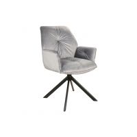 SIGNAL - BOOGIE II Velvet Krzesło | Obrót siedziska | Tkanina Bluvel Szary 14 | Stelaż Czarny mat