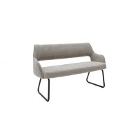 MC AKCENT - BANGOR Ławka na płozie | Metal lakier czarny mat | Tkanina brązowoszara | BB1723SM