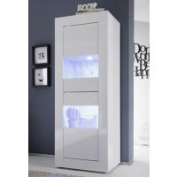 MC AKCENT - BASIC Witryna 209015-10 | Wąska | 2 drzwi | Biały połysk