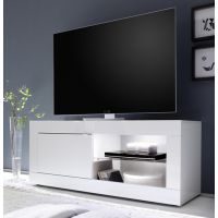 MC AKCENT - BASIC Szafka RTV 209015-01 | Mała | 1 drzwi wnęka | Biały połysk