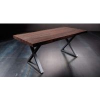 MC AKCENT - CALABRIA Stół drewniany | grubość blatu 5,5 cm | noga typu krzyżak lakier antyczny przecierany