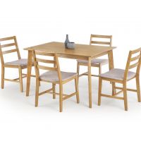 HALMAR - Zestaw Cordoba 120x80 + 4 krzesła (jasny dąb)