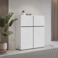 HELVETIA MEBLE WIERUSZÓW - CROSS Komoda Wysoka 249WMY76 | biały / biały-czarny