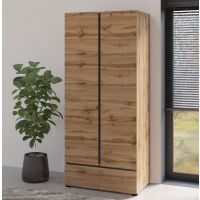 HELVETIA MEBLE WIERUSZÓW - CROSS S Szafa 2D1SZ | Dąb wotan | 24N6MY18