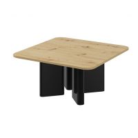 HUBERTUS - DIVERSO Ława 80x80x50 | Dąb słoneczny | Czarny połysk