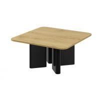 HUBERTUS - DIVERSO Ława 80x80x50 | Dąb artisan | Czarny połysk