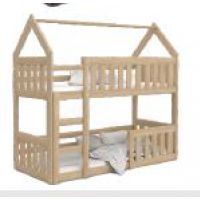 AJK meble - DOMEK MINI Łóżko Piętrowe | 2-osobowe | 190x80cm | Kolor: Sosna