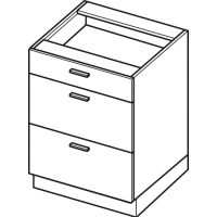 LAYMAN - ITALIA Szafka DS6/3 | Akryl | Szafka dolna 60 | 3 szuflady