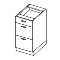 LAYMAN - BLANKA Szafka DSW 6/3 kuchenna wyspowa 60 cm dolna z trzema szufladami (starmotion)