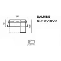 Meblomak - DALMINE Narożnik BL-2,5R-OTP-BP (prawy) // BL-OTP-2,5R-BP (lewy) z funkcją spania i pojemnikiem