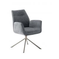 MC AKCENT - DIVERIA E Krzesło | Nogi skośne stal szlachetna szczotkowana | Obrót siedziska | Tkanina typu szenil Antracyt | DI4E23AN