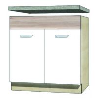 FADOME - ECONO Szafka ECO-12D Kuchenna | 80 cm | Dolna | Zlewozmywakowa | Korpus sonoma | Okucia Basic